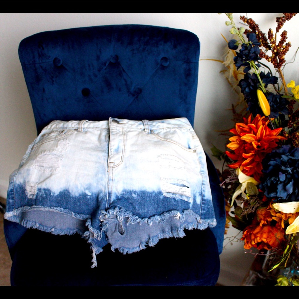 Distressed Acid Wash Shorts